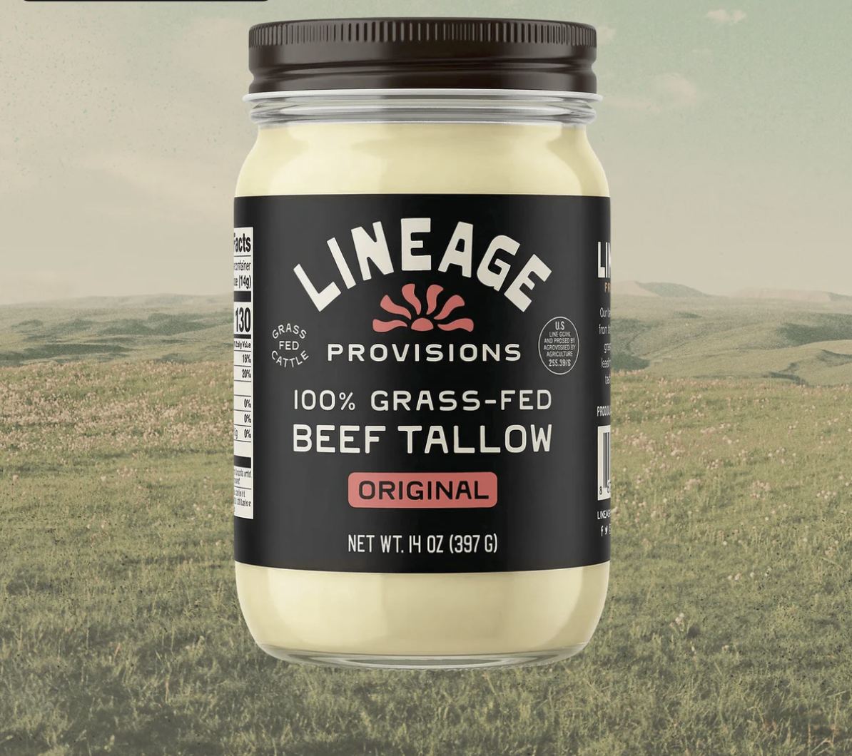 Lineage Provisions 100% Grass-Fed Beef Tallow